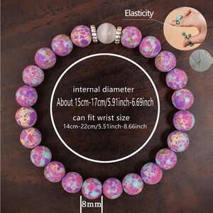 Purple Elastic Beaded Bracelet